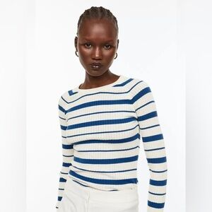 H&M Striped Ribbed Knit Top